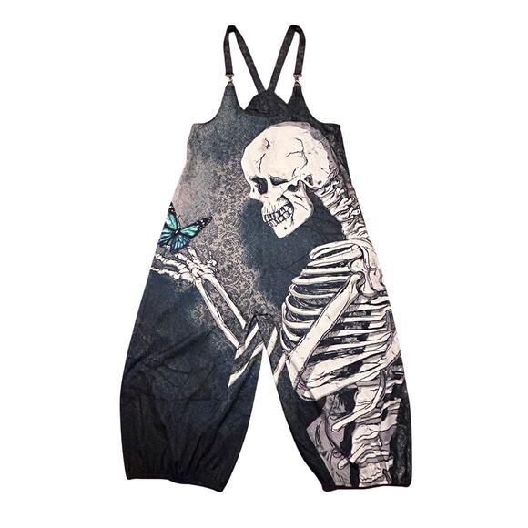 Temu Regular Size Skeleton w/Butterfly Jumpsuit & Romper Women's Size Small - Picture 1 of 9